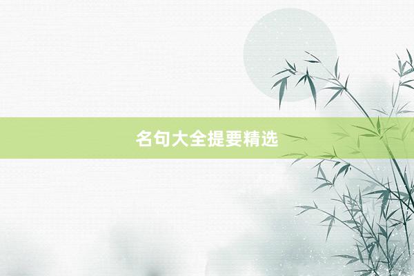 名句大全提要精选